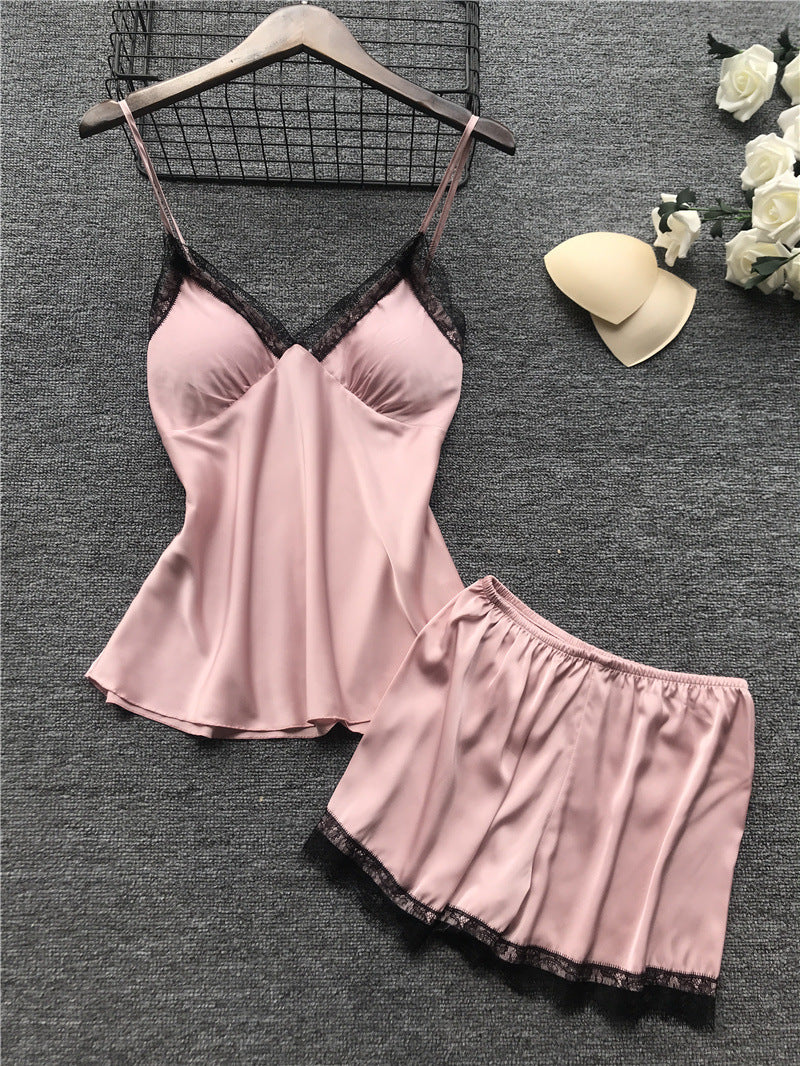 Silk pajama four piece set-zoom-