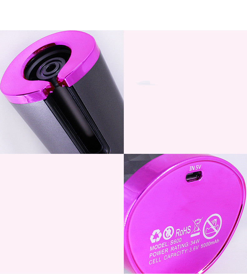 Rechargeable Automatic Hair Curler Women Portable Hair Curling Iron LCD Display Ceramic Curly Rotating Curling Wave Styer-zoom-