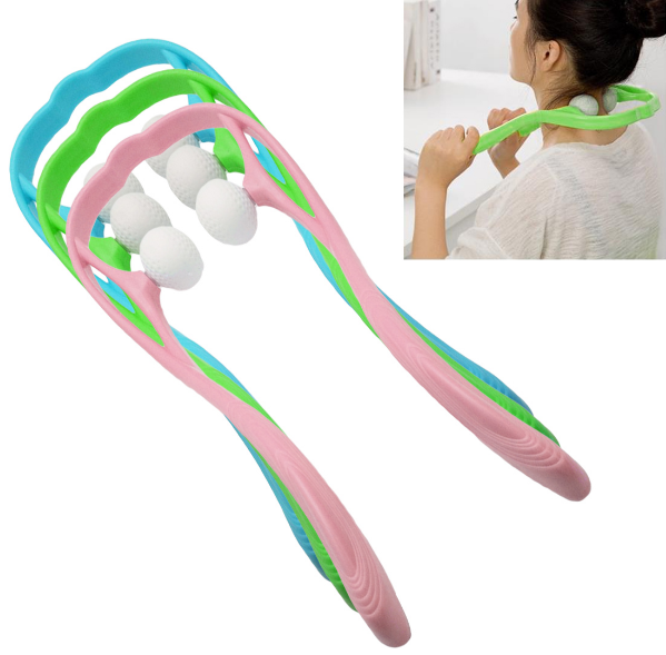 Plastic Pressure Point Therapy Neck Massageador Massagem Relieve Hand Roller Neck Massager For Neck Shoulder Trigger Point-zoom-