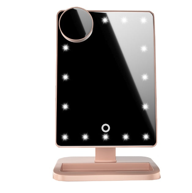 Touch Screen Makeup Mirror With 20 LED Light Bluetooth Music Speaker 10X Magnifying Mirrors Lights-zoom-