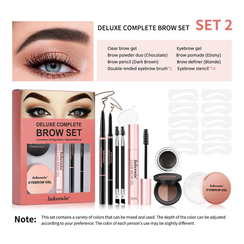 Full Set Of Stereo Powder Brow Cream Eyebrow Gel Suit-zoom-