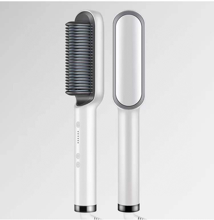 New 2 In 1 Hair Straightener Hot Comb Negative Ion Curling Tong Dual-purpose Electric Hair Brush-zoom-