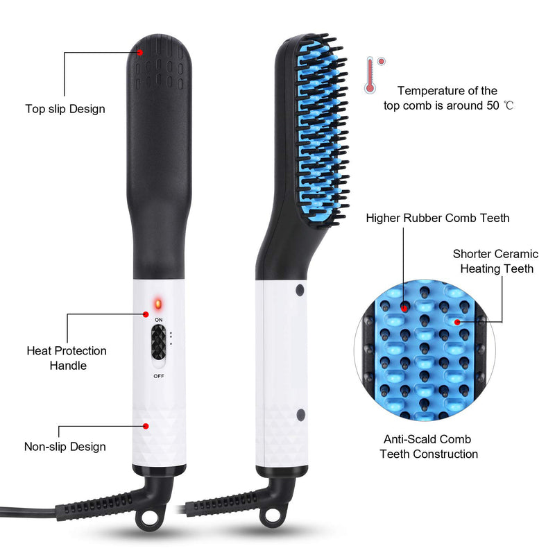 Multifunctional Hair Straightener Hair Comb Brush Men Beard Straightener Straightening-zoom-