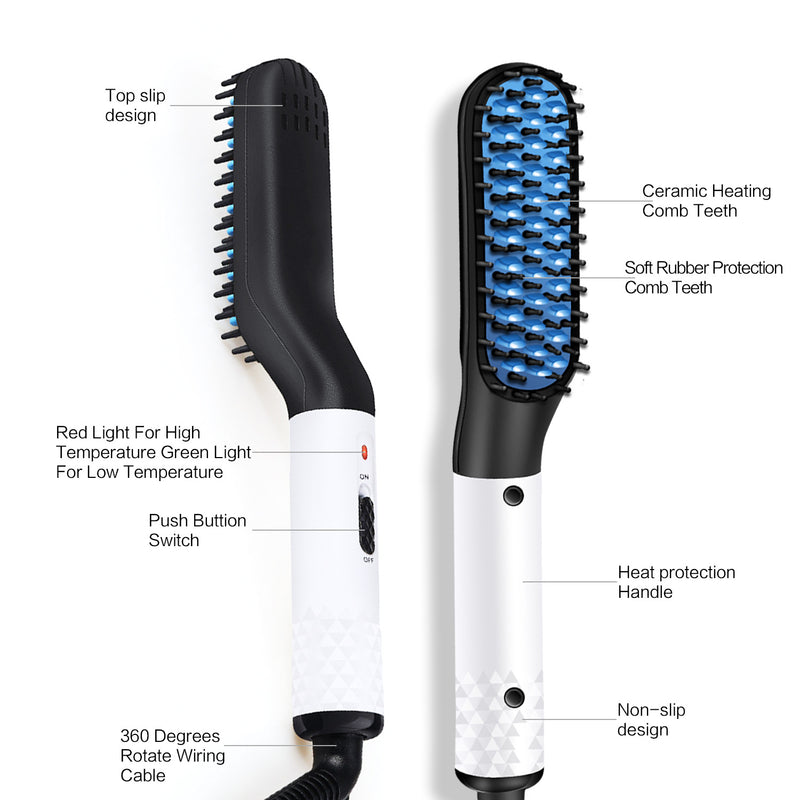 Multifunctional Hair Straightener Hair Comb Brush Men Beard Straightener Straightening-zoom-
