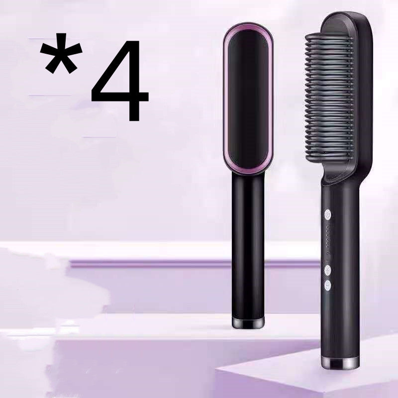 New 2 In 1 Hair Straightener Hot Comb Negative Ion Curling Tong Dual-purpose Electric Hair Brush-zoom-