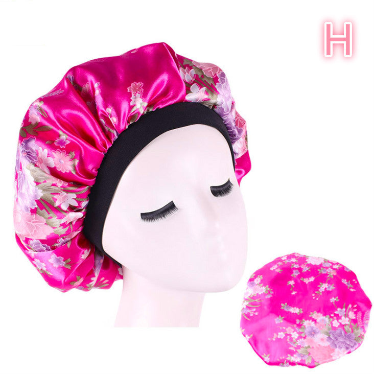 Beauty print Satin silk Bonnet sleep night cap-zoom-