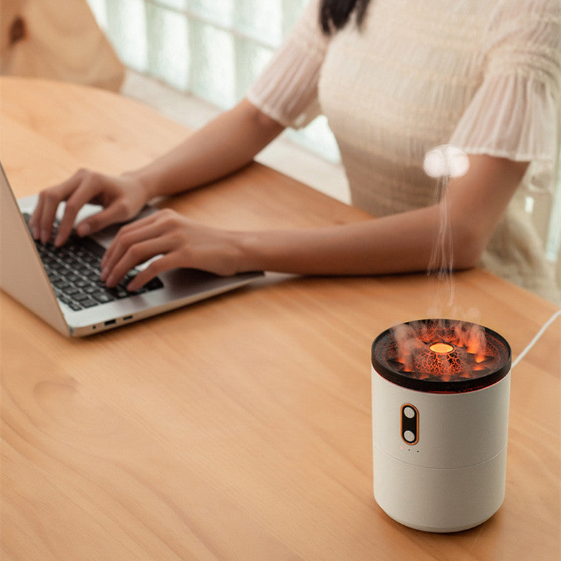 Volcanic Flame Aroma Essential Oil Diffuser USB Portable Jellyfish Air Humidifier Night Light Lamp Fragrance Humidifier-zoom-
