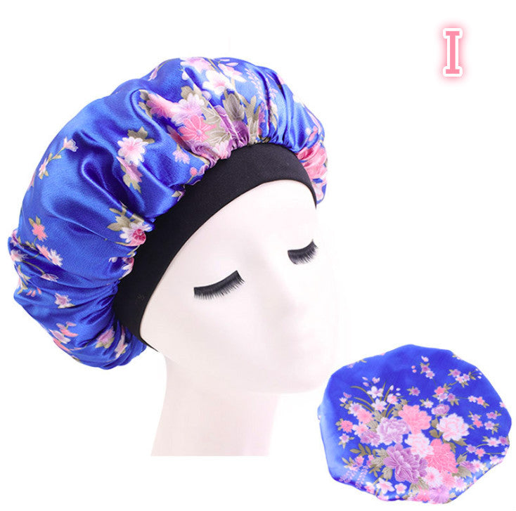 Beauty print Satin silk Bonnet sleep night cap-zoom-