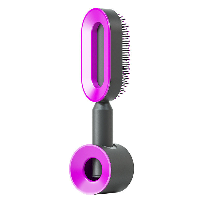Self Cleaning Hair Brush For Women One-key Cleaning Hair Loss Airbag Massage Scalp Comb Anti-Static Hairbrush-zoom-