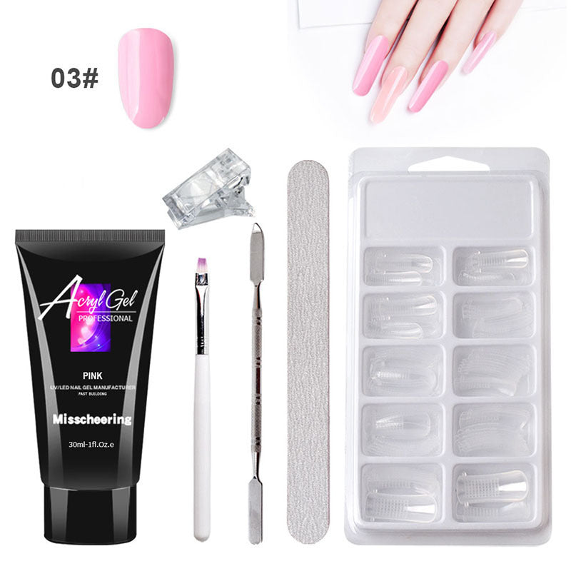 Painless Extension Gel Nail Art Without Paper Holder Quick Model Painless Crystal Gel Set-zoom-