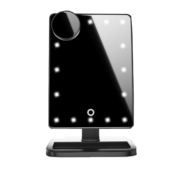 Touch Screen Makeup Mirror With 20 LED Light Bluetooth Music Speaker 10X Magnifying Mirrors Lights-zoom-