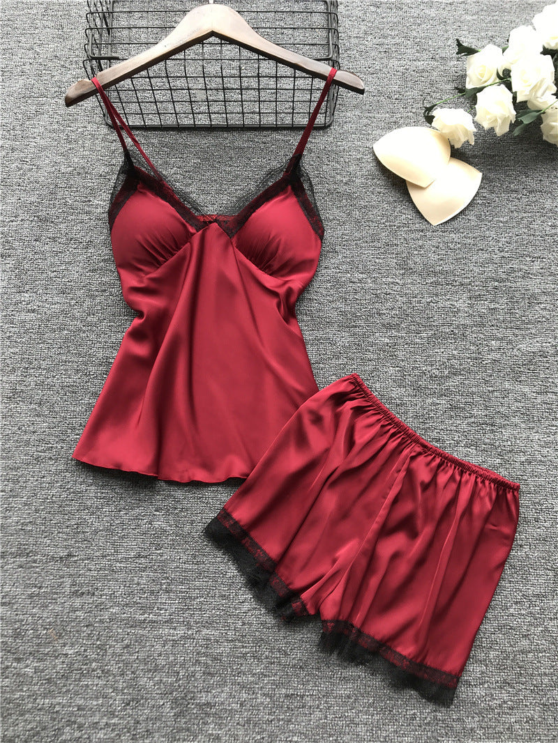 Silk pajama four piece set-zoom-