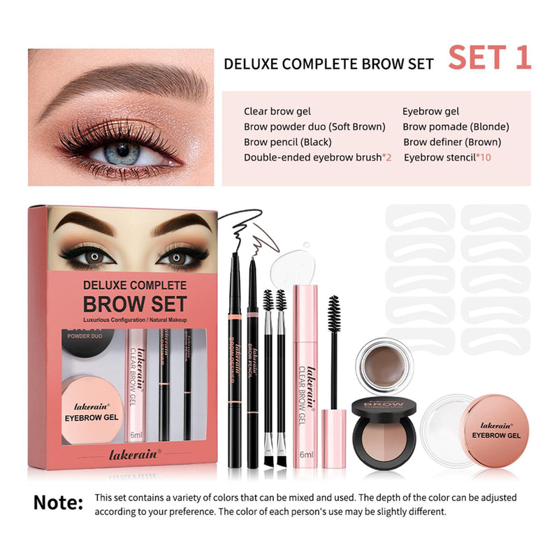 Full Set Of Stereo Powder Brow Cream Eyebrow Gel Suit-zoom-
