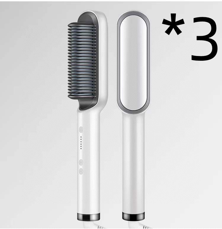New 2 In 1 Hair Straightener Hot Comb Negative Ion Curling Tong Dual-purpose Electric Hair Brush-zoom-