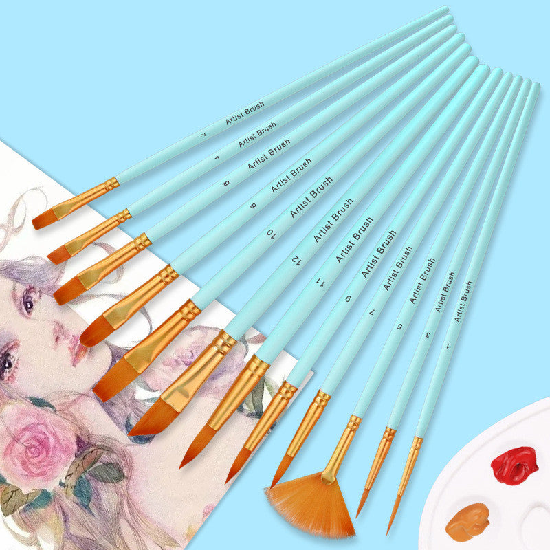 12 Gradient Color Nylon Brush Combination Set-zoom-