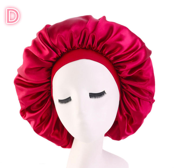 Beauty print Satin silk Bonnet sleep night cap-zoom-