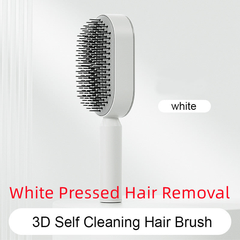 Self Cleaning Hair Brush For Women One-key Cleaning Hair Loss Airbag Massage Scalp Comb Anti-Static Hairbrush-zoom-