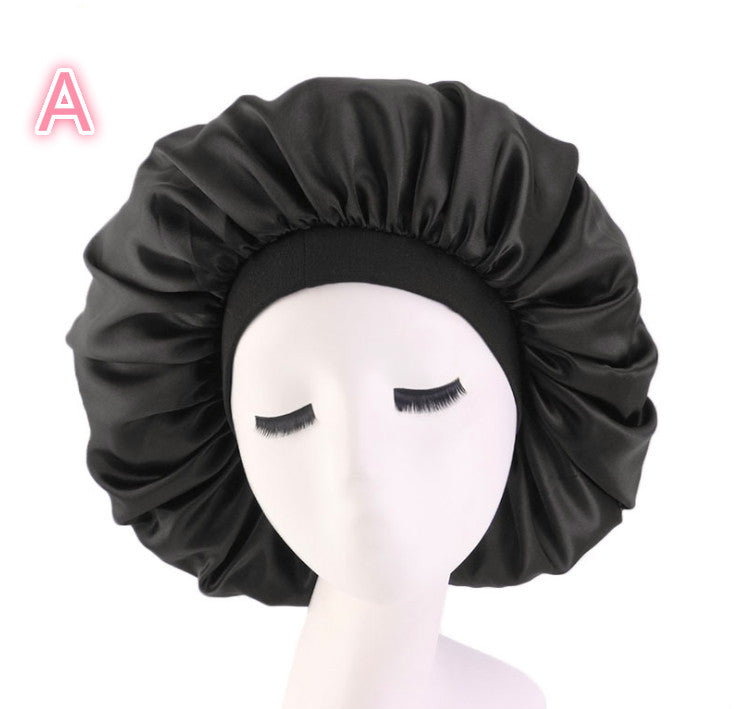 Beauty print Satin silk Bonnet sleep night cap-zoom-