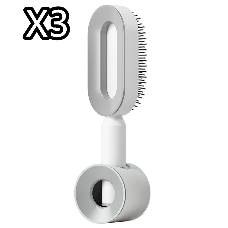 Self Cleaning Hair Brush For Women One-key Cleaning Hair Loss Airbag Massage Scalp Comb Anti-Static Hairbrush-zoom-