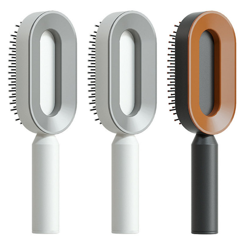 Self Cleaning Hair Brush For Women One-key Cleaning Hair Loss Airbag Massage Scalp Comb Anti-Static Hairbrush-zoom-