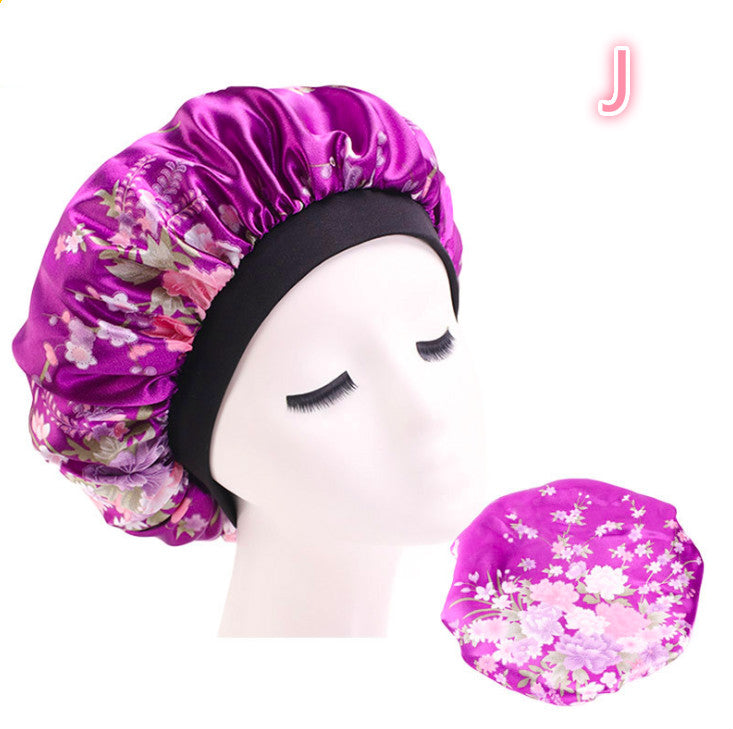 Beauty print Satin silk Bonnet sleep night cap-zoom-