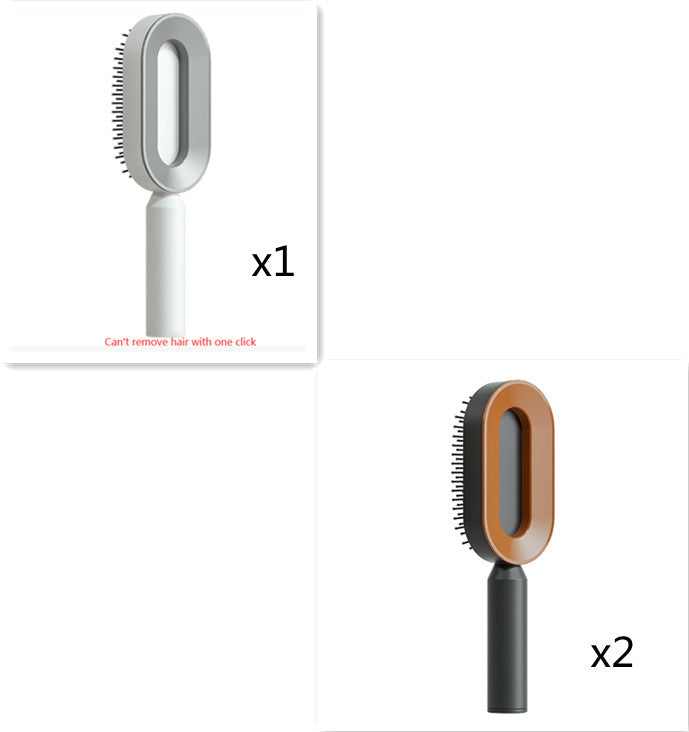 Self Cleaning Hair Brush For Women One-key Cleaning Hair Loss Airbag Massage Scalp Comb Anti-Static Hairbrush-zoom-