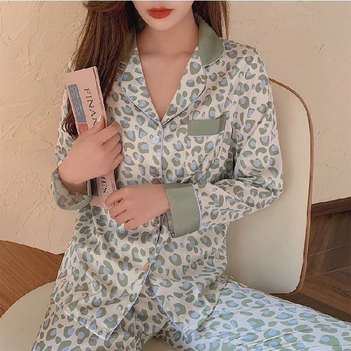 Women's High-end Ice Silk Pajama Set-zoom-