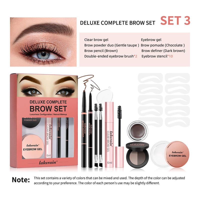 Full Set Of Stereo Powder Brow Cream Eyebrow Gel Suit-zoom-