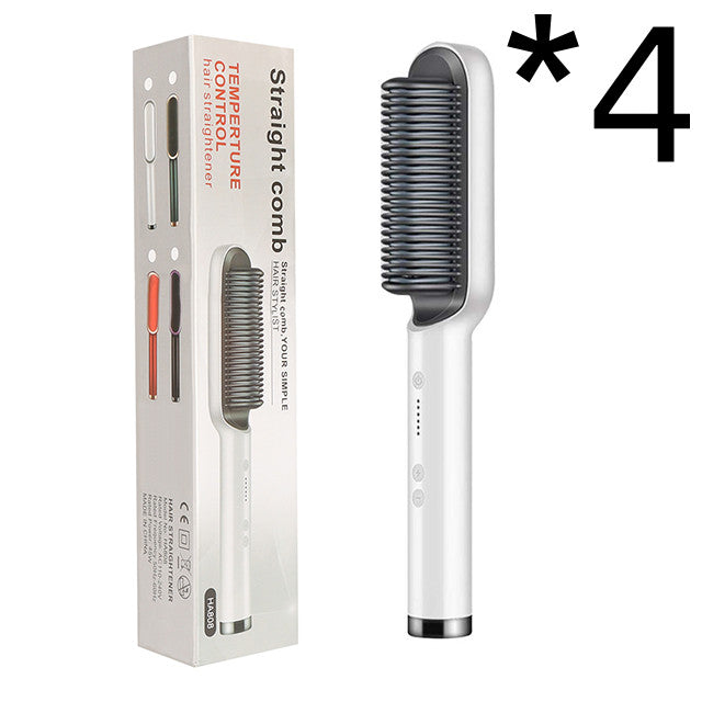 New 2 In 1 Hair Straightener Hot Comb Negative Ion Curling Tong Dual-purpose Electric Hair Brush-zoom-