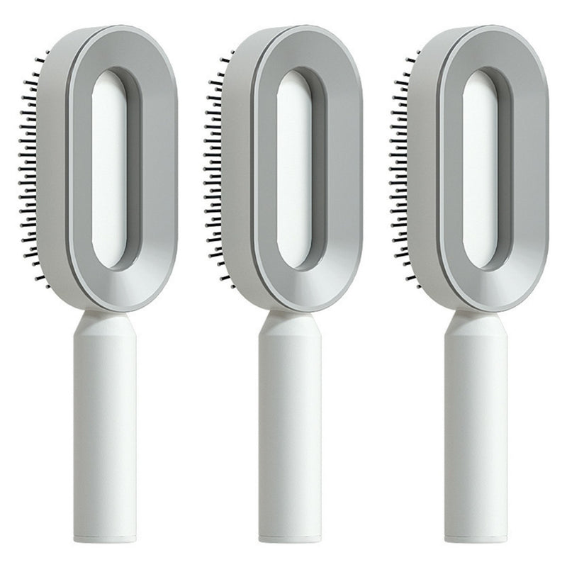 Self Cleaning Hair Brush For Women One-key Cleaning Hair Loss Airbag Massage Scalp Comb Anti-Static Hairbrush-zoom-