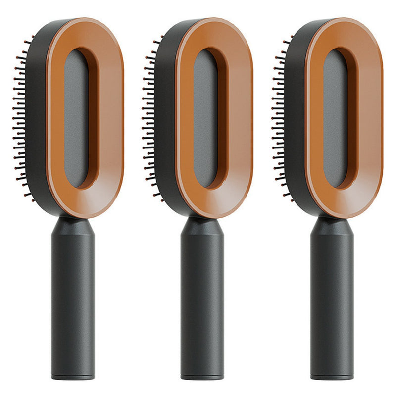 Self Cleaning Hair Brush For Women One-key Cleaning Hair Loss Airbag Massage Scalp Comb Anti-Static Hairbrush-zoom-