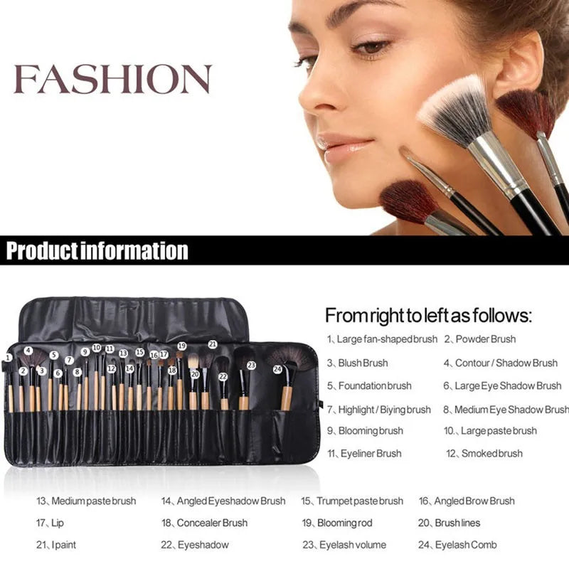 Gift Bag Of 24 Pcs Makeup Brush Sets Professional Cosmetics Brushes Eyebrow Powder Foundation Shadows Pinceaux Make Up Tools-zoom-