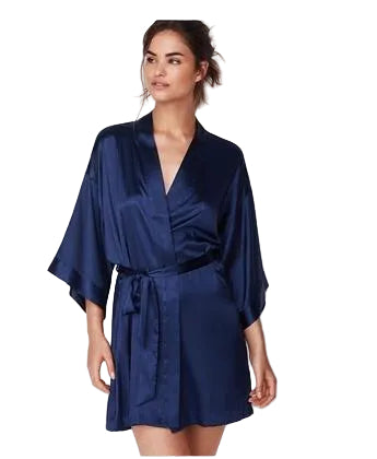 Summer Champagne Chinese Bride Wedding Robe Satin Sleepwear-zoom-