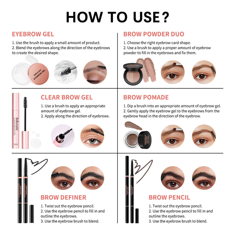 Full Set Of Stereo Powder Brow Cream Eyebrow Gel Suit-zoom-