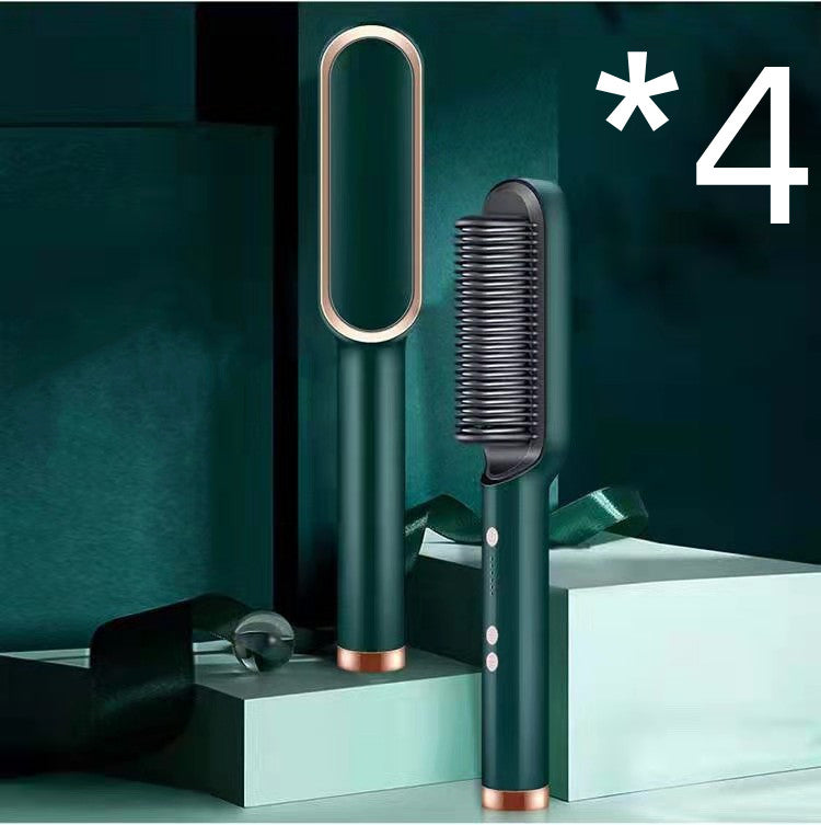 New 2 In 1 Hair Straightener Hot Comb Negative Ion Curling Tong Dual-purpose Electric Hair Brush-zoom-