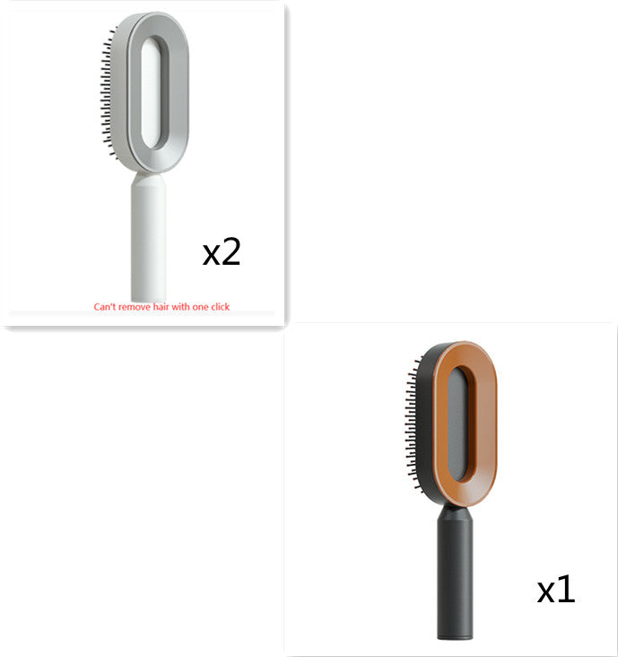Self Cleaning Hair Brush For Women One-key Cleaning Hair Loss Airbag Massage Scalp Comb Anti-Static Hairbrush-zoom-