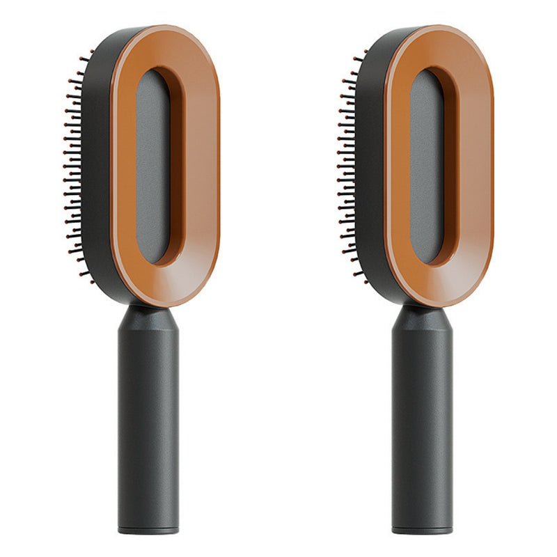 Self Cleaning Hair Brush For Women One-key Cleaning Hair Loss Airbag Massage Scalp Comb Anti-Static Hairbrush-zoom-