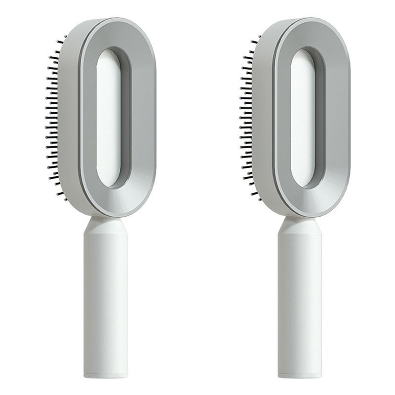 Self Cleaning Hair Brush For Women One-key Cleaning Hair Loss Airbag Massage Scalp Comb Anti-Static Hairbrush-zoom-