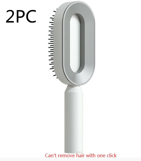 Self Cleaning Hair Brush For Women One-key Cleaning Hair Loss Airbag Massage Scalp Comb Anti-Static Hairbrush-zoom-