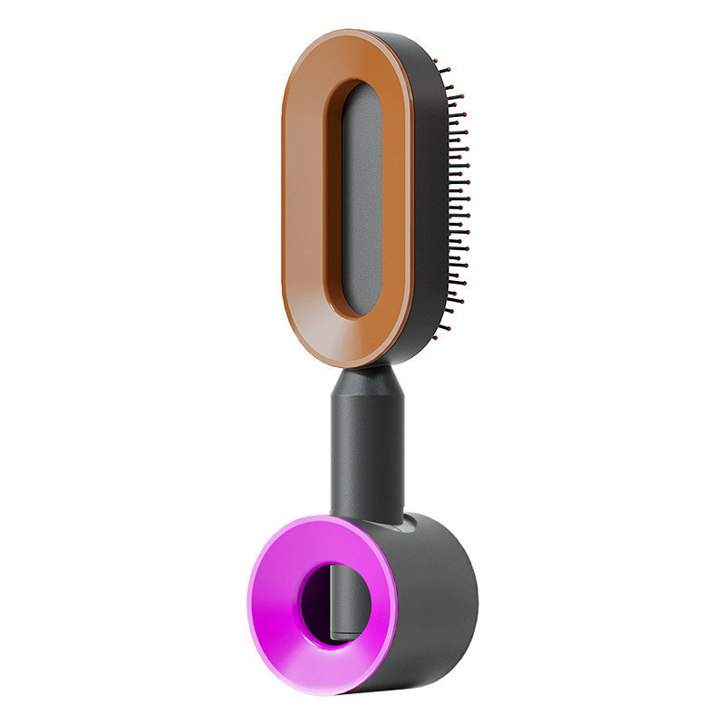 Self Cleaning Hair Brush For Women One-key Cleaning Hair Loss Airbag Massage Scalp Comb Anti-Static Hairbrush-zoom-