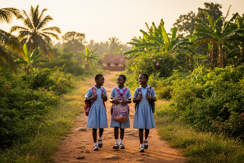 Ghanaian girls going to school